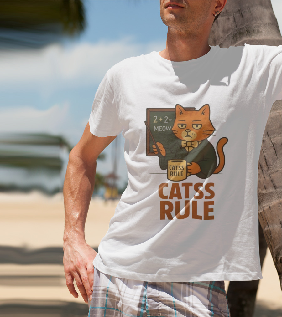 Catss Rule Teacher 2+2 Equals Meow Coffee T-Shirt