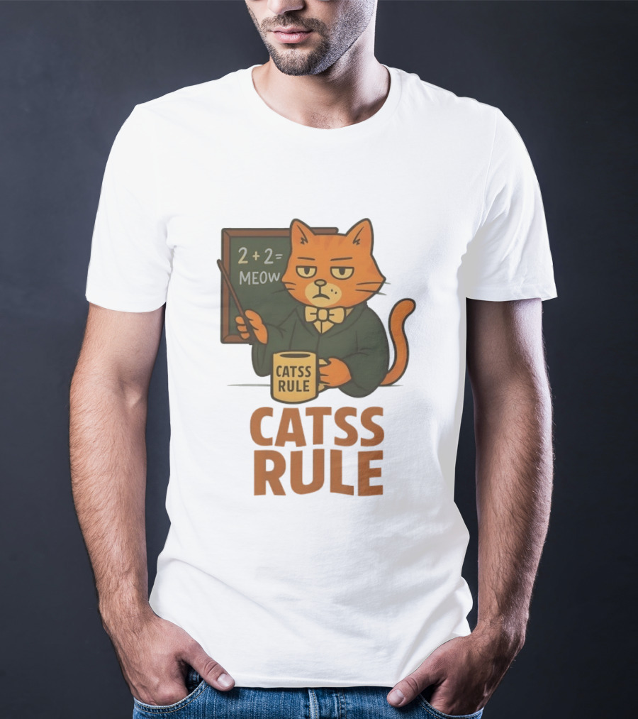 Catss Rule Teacher 2+2 Equals Meow Coffee T-Shirt