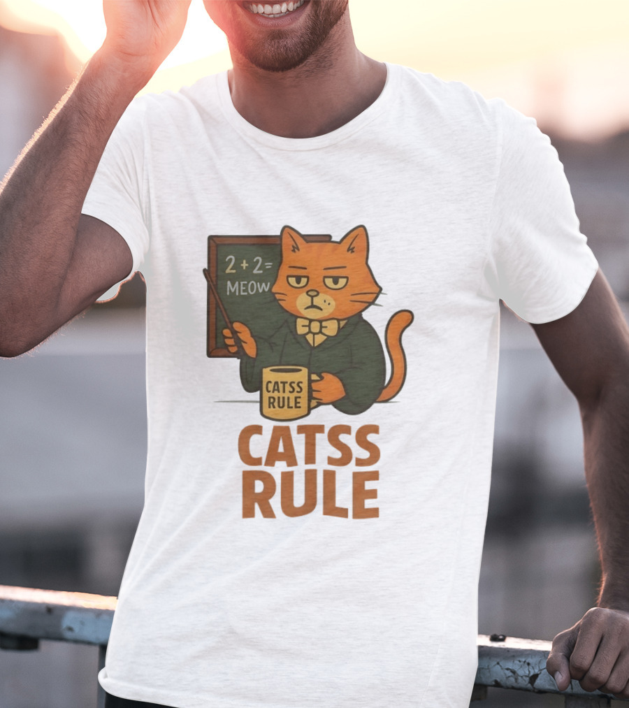 Catss Rule Teacher 2+2 Equals Meow Coffee T-Shirt
