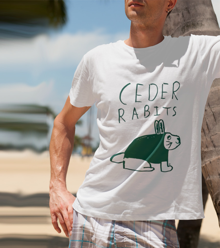 Ceder Rabits Hand Drawn Rabbit Bunny Sketch T-Shirt