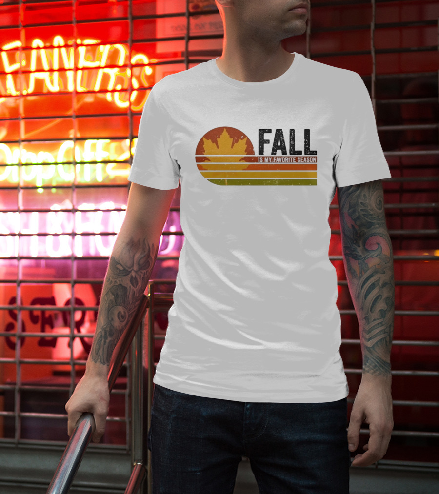 Distressed Fall Is My Favorite Season Maple Leaf T-Shirt