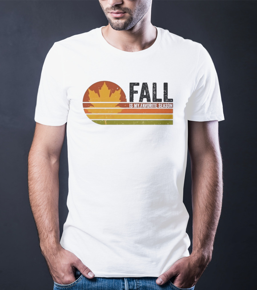 Distressed Fall Is My Favorite Season Maple Leaf T-Shirt