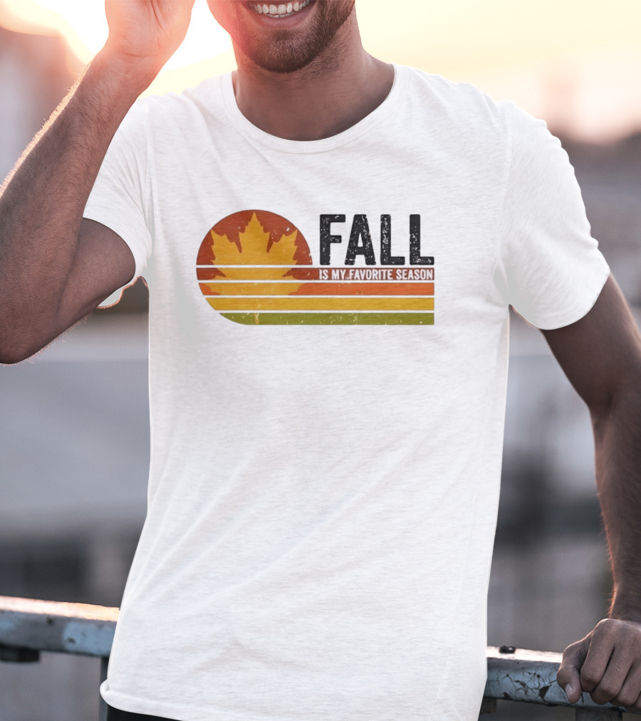 Distressed Fall Is My Favorite Season Maple Leaf T-Shirt