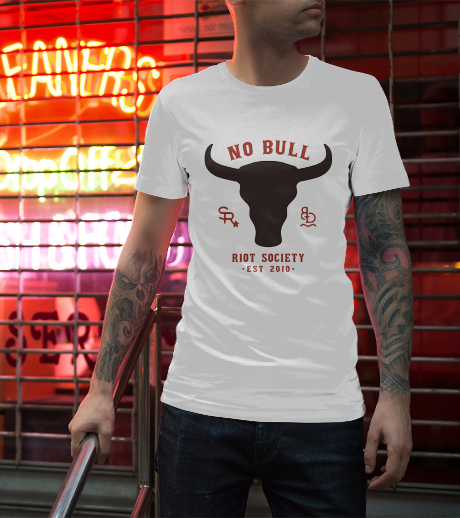 No Bull Riot Society Est 2010 Western Streetwear Bull Head Western T-Shirt