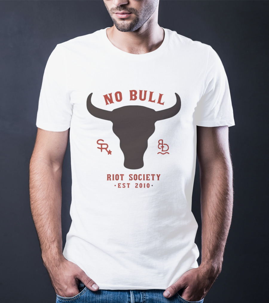 No Bull Riot Society Est 2010 Western Streetwear Bull Head Western T-Shirt