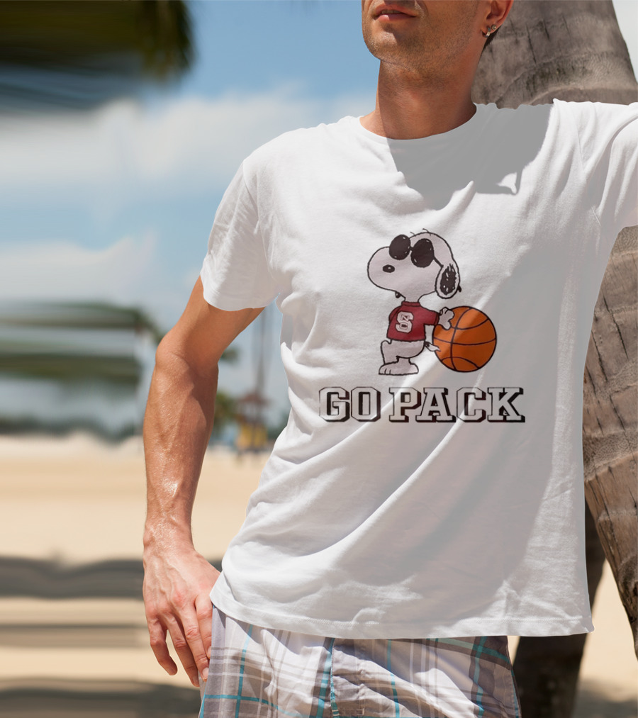 Snoopy NC State Wolfpack Basketball Go Pack T-Shirt