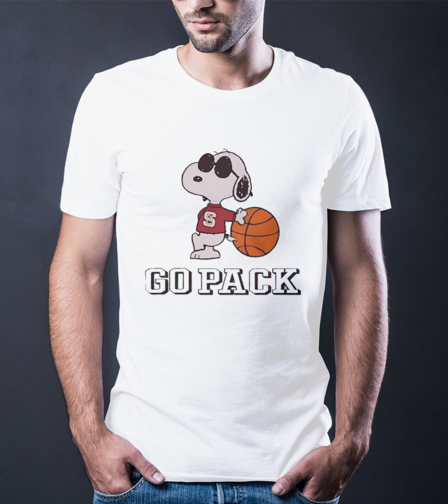 Snoopy NC State Wolfpack Basketball Go Pack T-Shirt