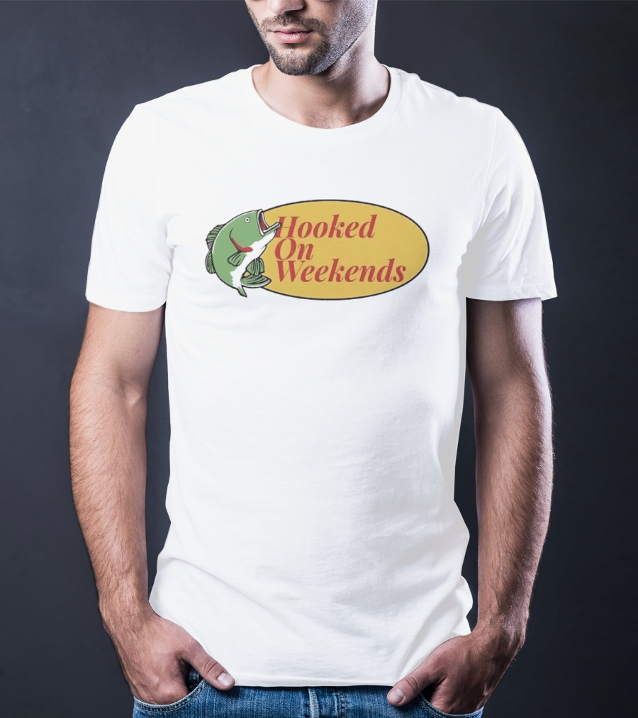 Hooked On Weekends Fishing Outdoors Weekend Fish Clipart T-Shirt