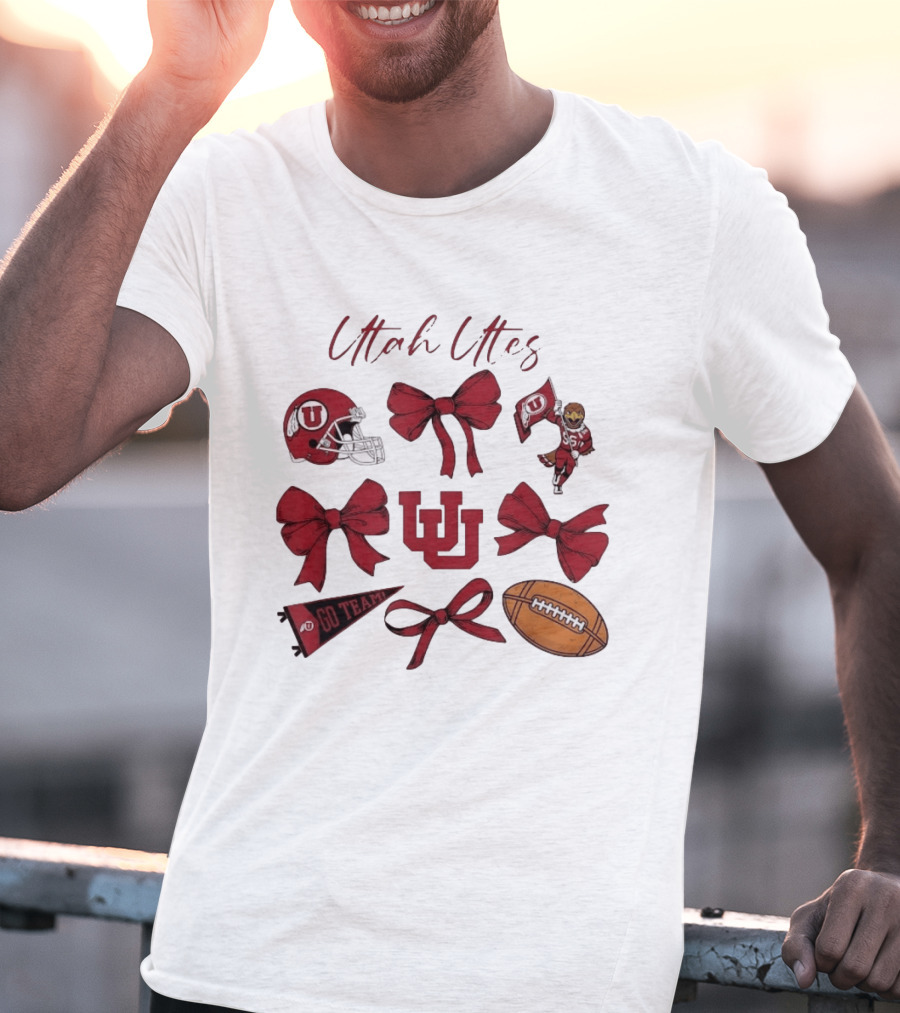 Utah Utes Football Game Day Bows Swoop Go Team T-Shirt