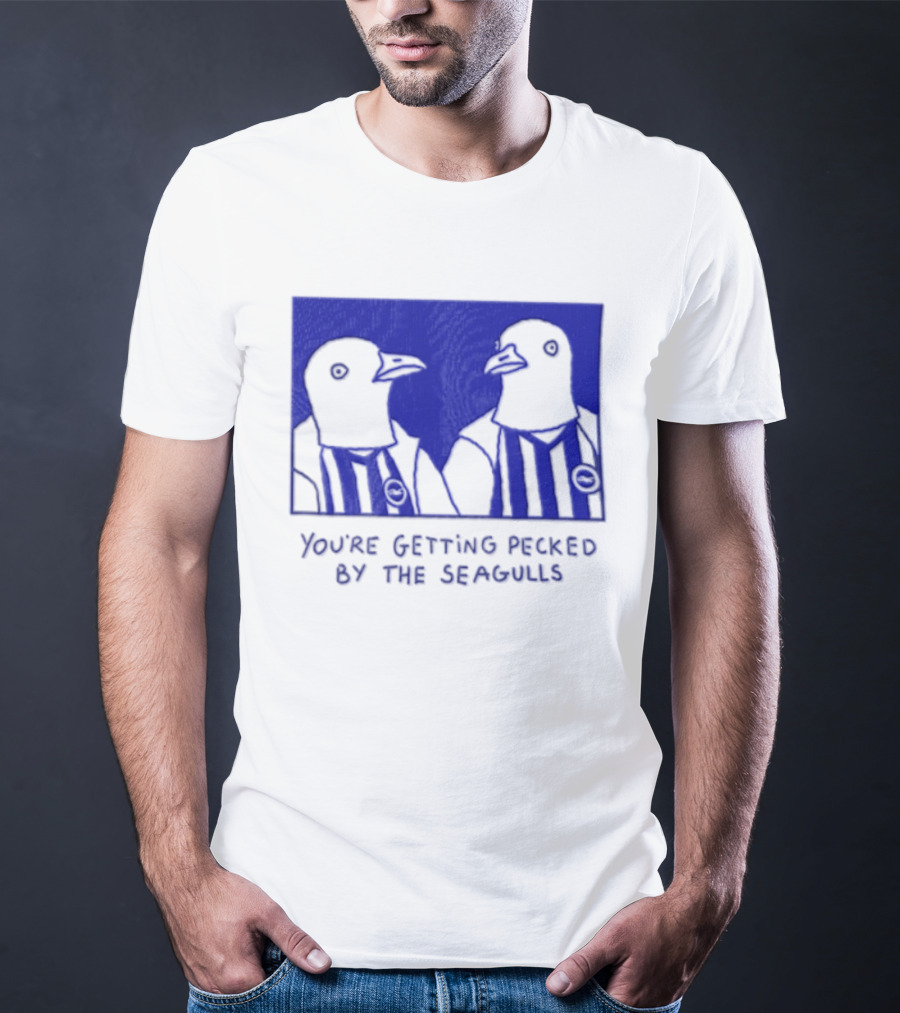 You're Getting Pecked By The Seagulls Striped Seagull T-Shirt
