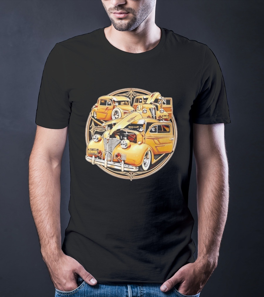 Brown Pride Lowrider Classic Cars Vintage Custom Car Art Deco T-Shirt