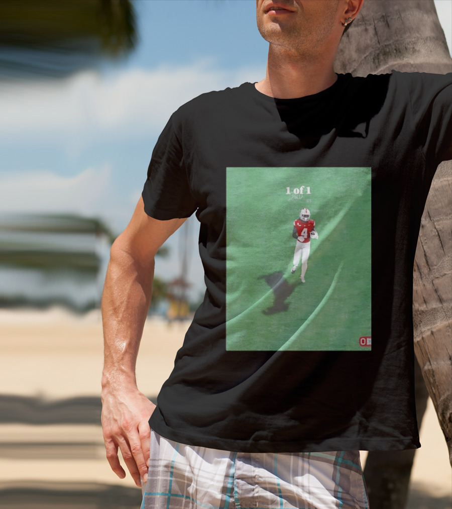 Julian Fleming Ohio State Buckeyes 1 Of 1 Number 4 Football Player T-Shirt