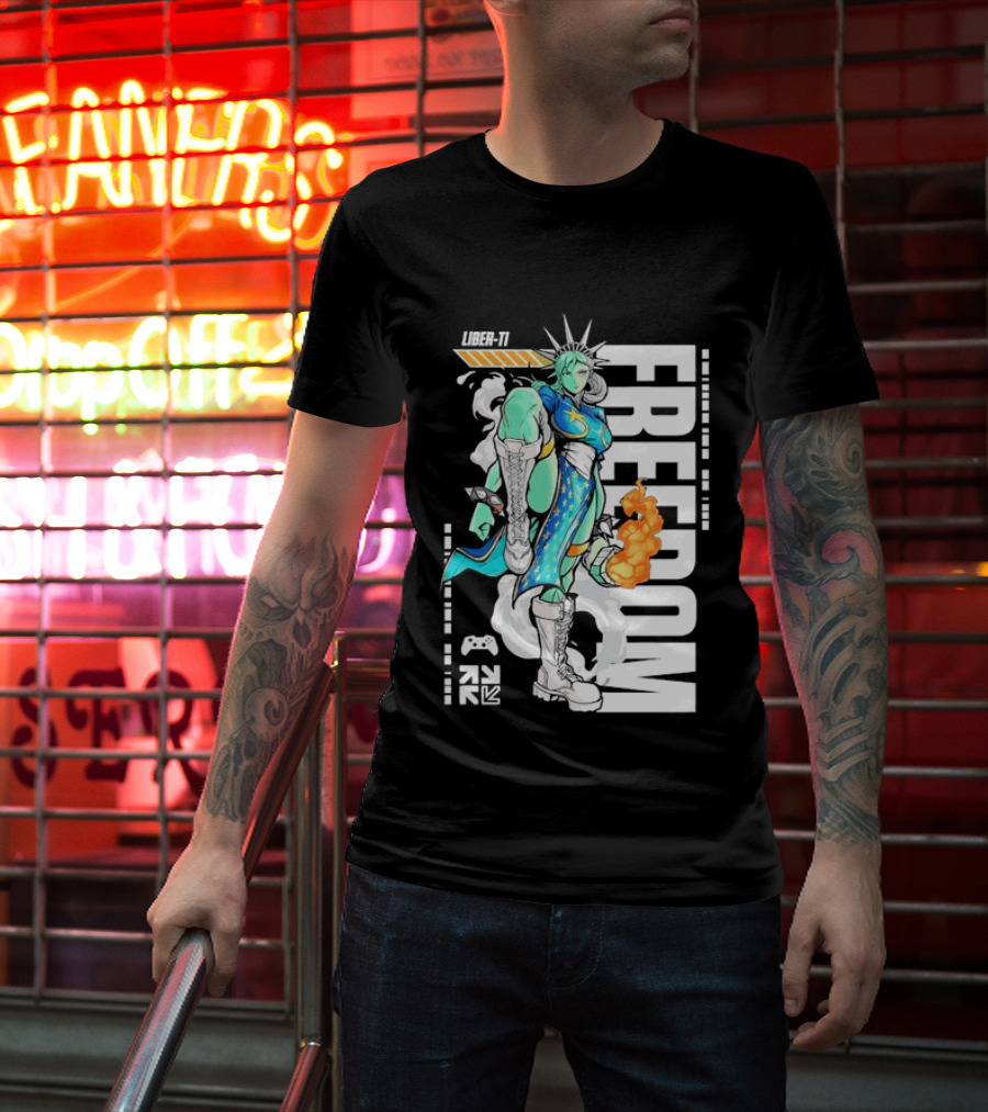 Liber Ti Chun Li Freedom Statue Of Liberty T-Shirt