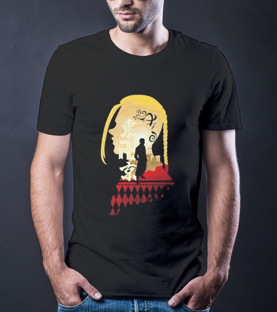 Ken Ryuguji Tokyo Revengers Draken Silhouette Art Japan Cityscape Hair T-Shirt