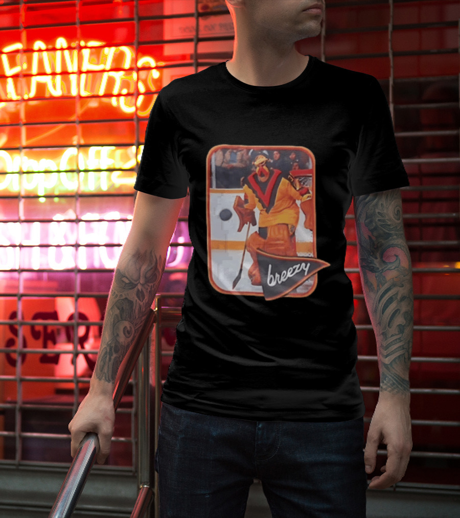 Richard Brodeur Vancouver Canucks NHL Breezy Retro Goalie Gear T-Shirt
