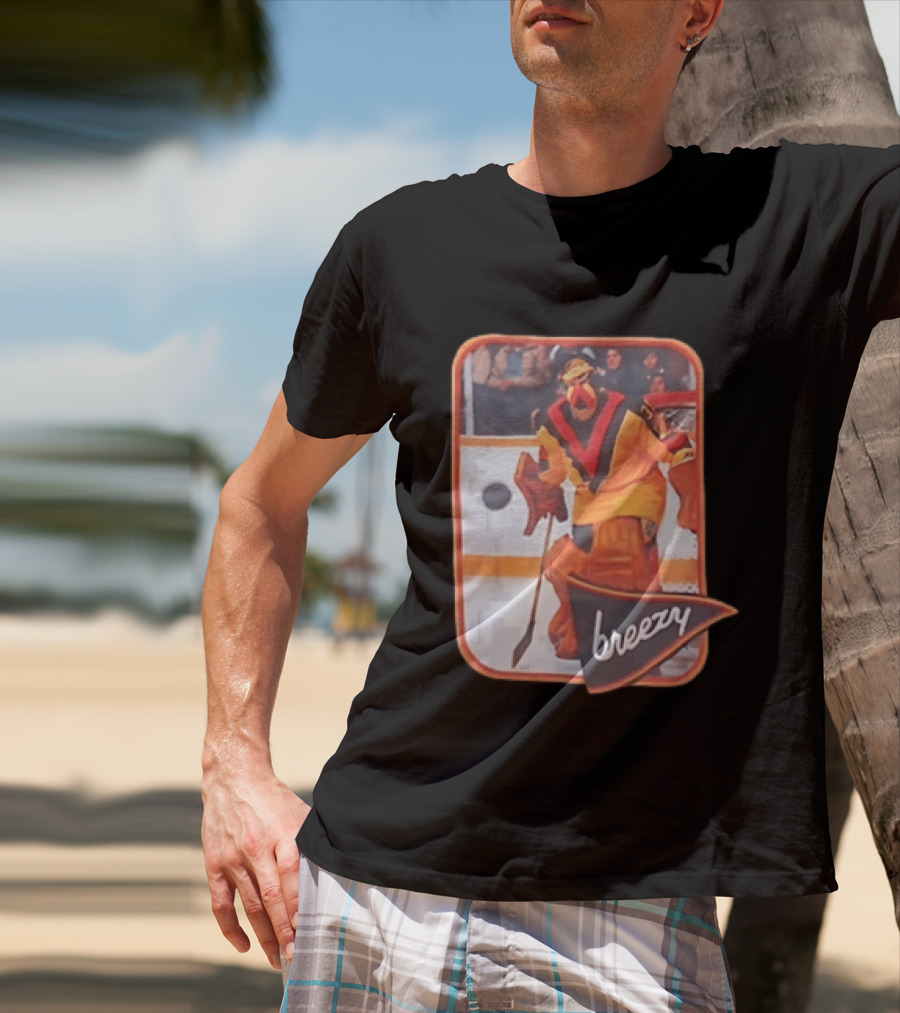 Richard Brodeur Vancouver Canucks NHL Breezy Retro Goalie Gear T-Shirt