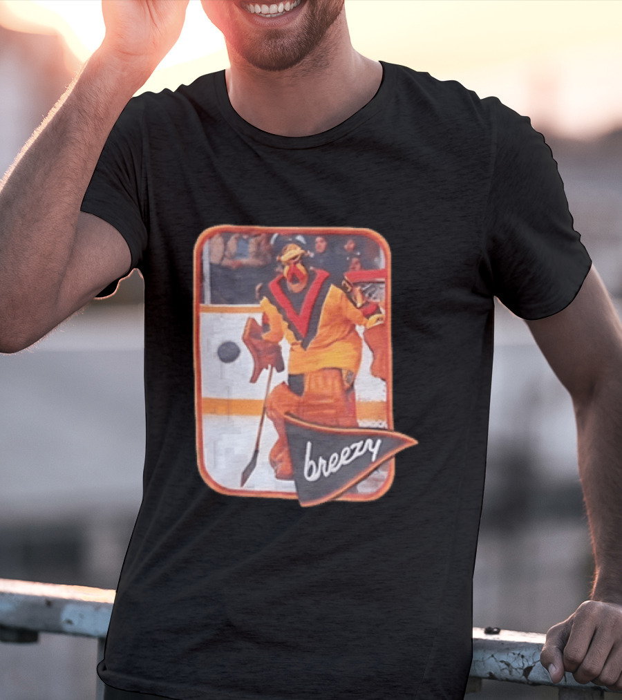 Richard Brodeur Vancouver Canucks NHL Breezy Retro Goalie Gear T-Shirt