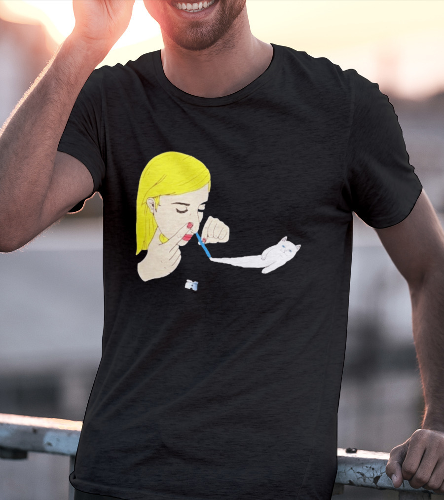 Ripndip Nermal Snorting Cat Blonde Girl Streetwear T-Shirt