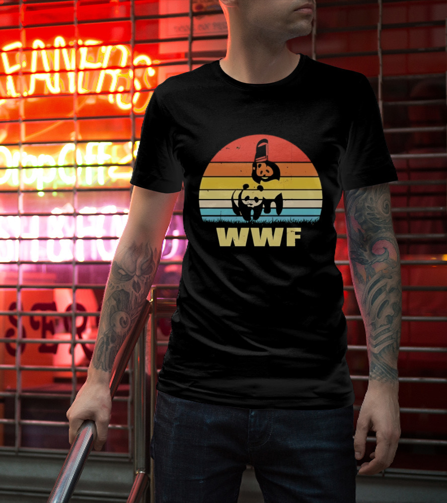 WWF Panda Retro Sunset World Wildlife Fund T-Shirt
