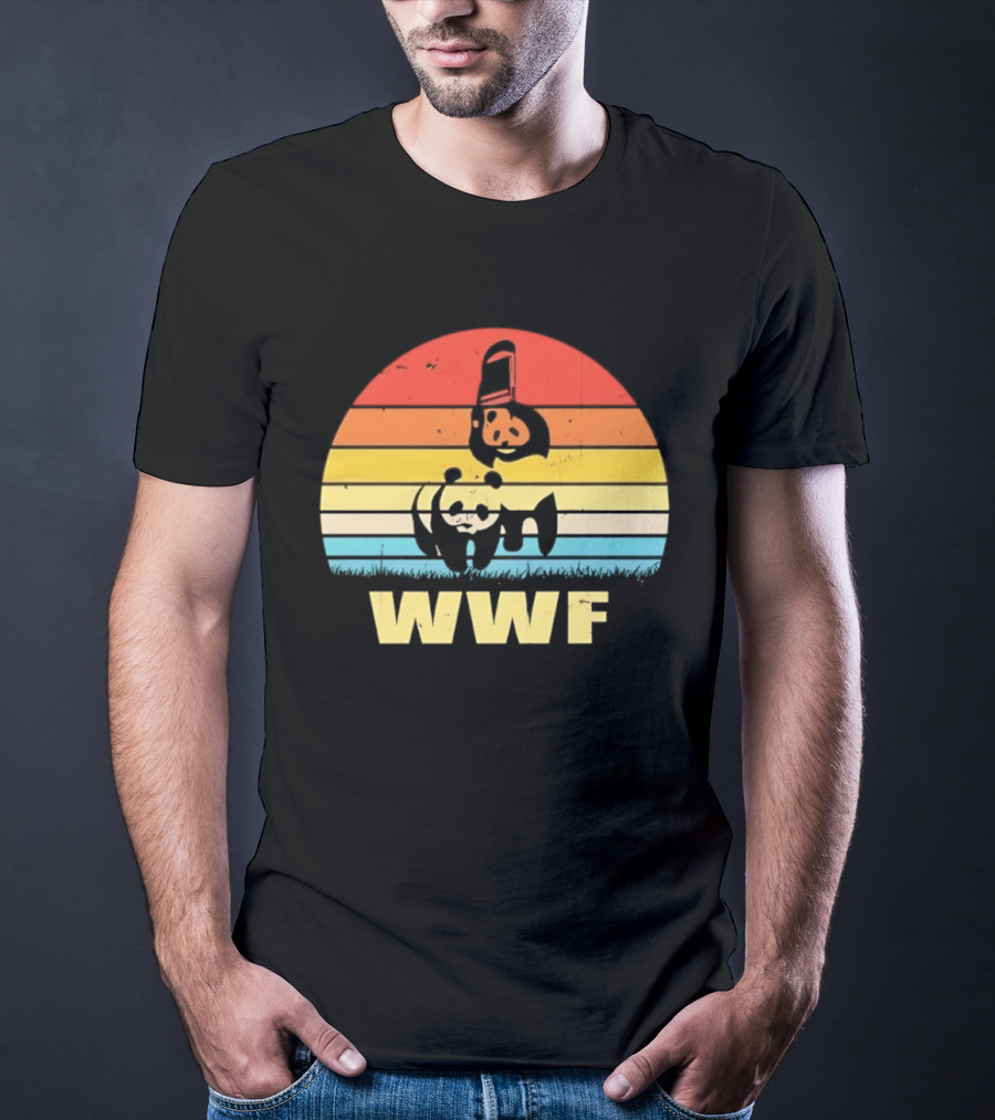 WWF Panda Retro Sunset World Wildlife Fund T-Shirt
