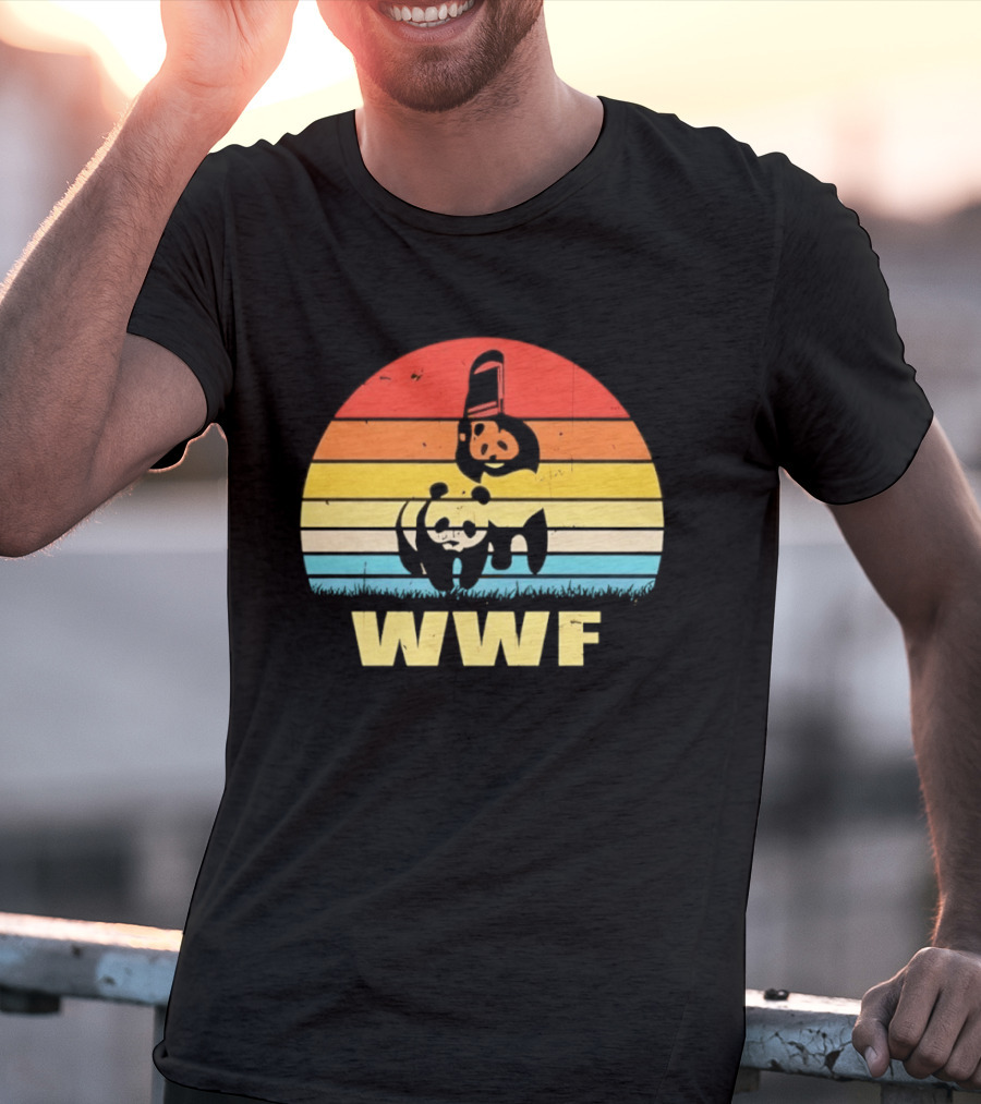 WWF Panda Retro Sunset World Wildlife Fund T-Shirt