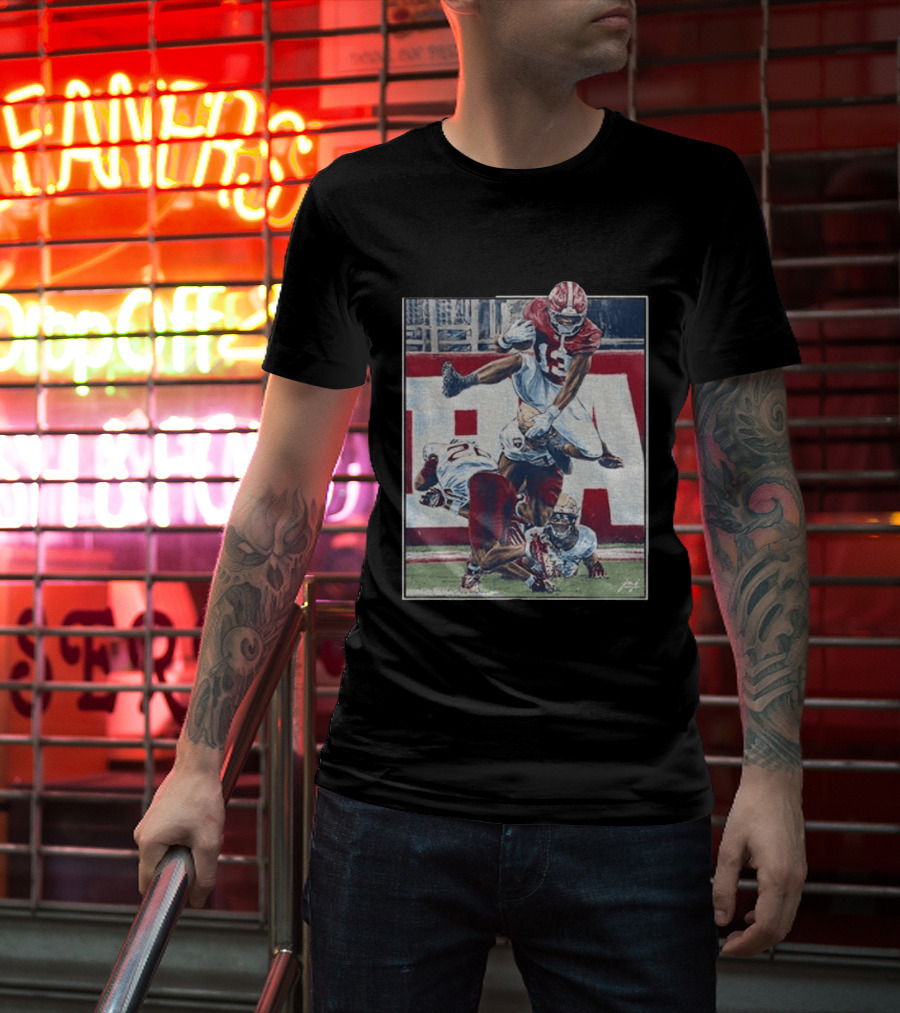Alabama Football EJ Crowell Leaping Over Noles Defenders T-Shirt