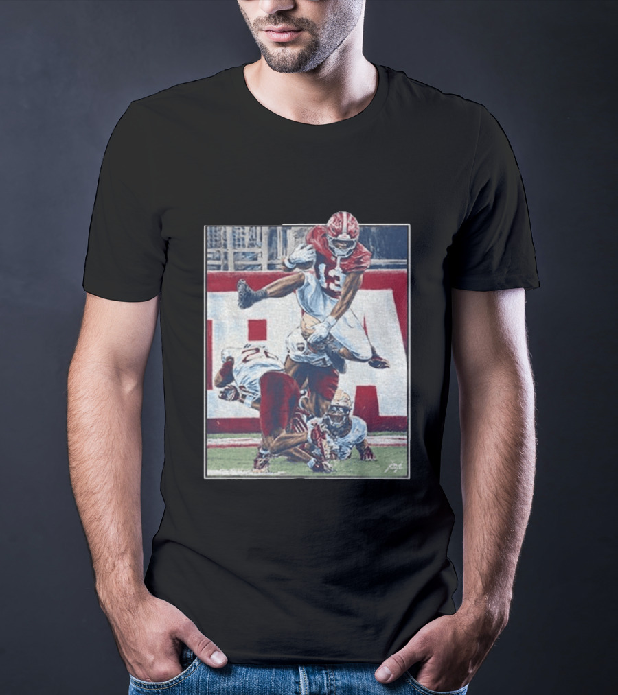 Alabama Football EJ Crowell Leaping Over Noles Defenders T-Shirt