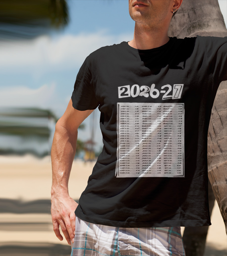 2026 2027 San Jose Sharks Team Hockey Match Date Schedule T-Shirt