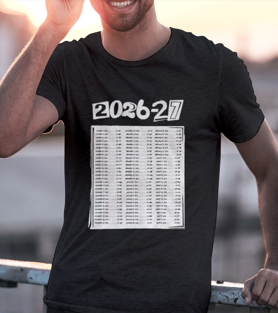 2026 2027 San Jose Sharks Team Hockey Match Date Schedule T-Shirt
