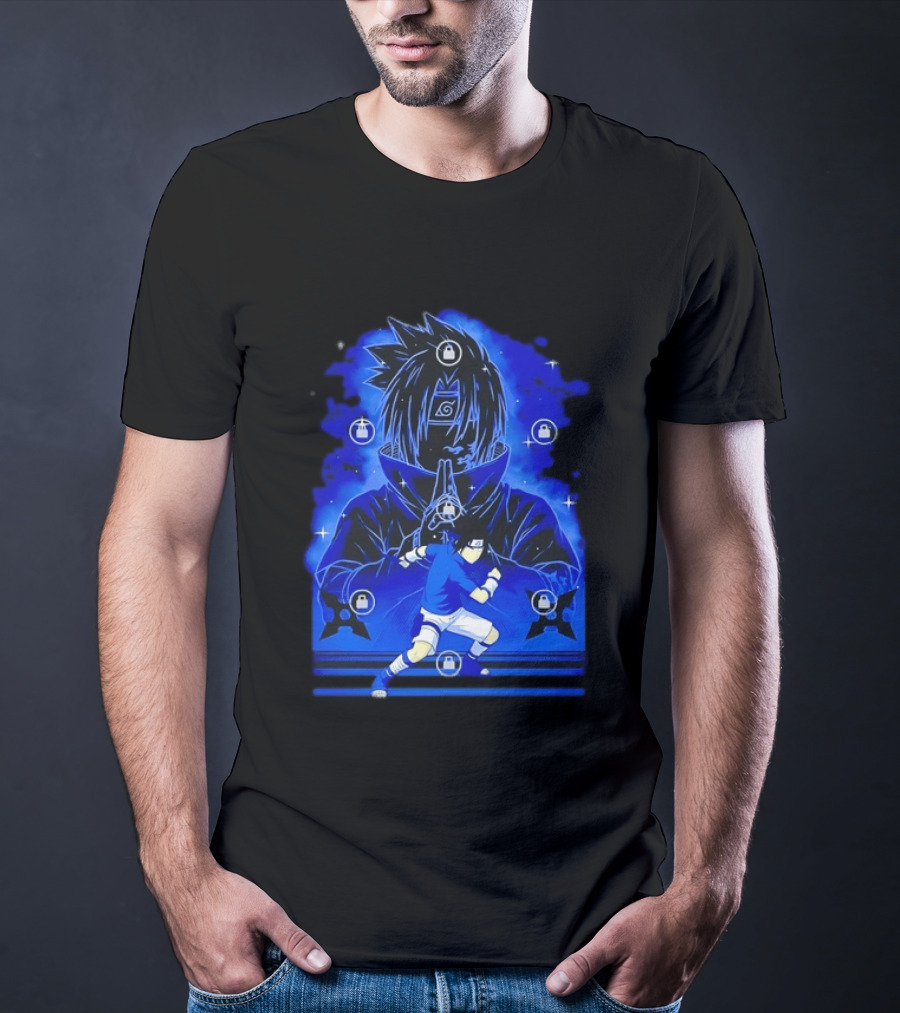 Sasuke Uchiha Naruto Anime Ninja Sharingan Chidori Jutsu T-Shirt