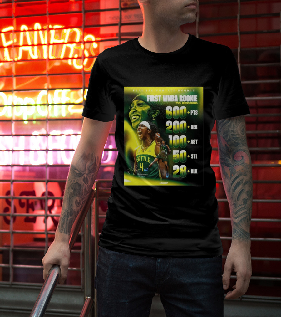 Flau'jae For All Rookie First WNBA Rookie To Record 600+ PTS 200+ REB 100+ AST 50+ STL 28+ BLK Seattle T-Shirt