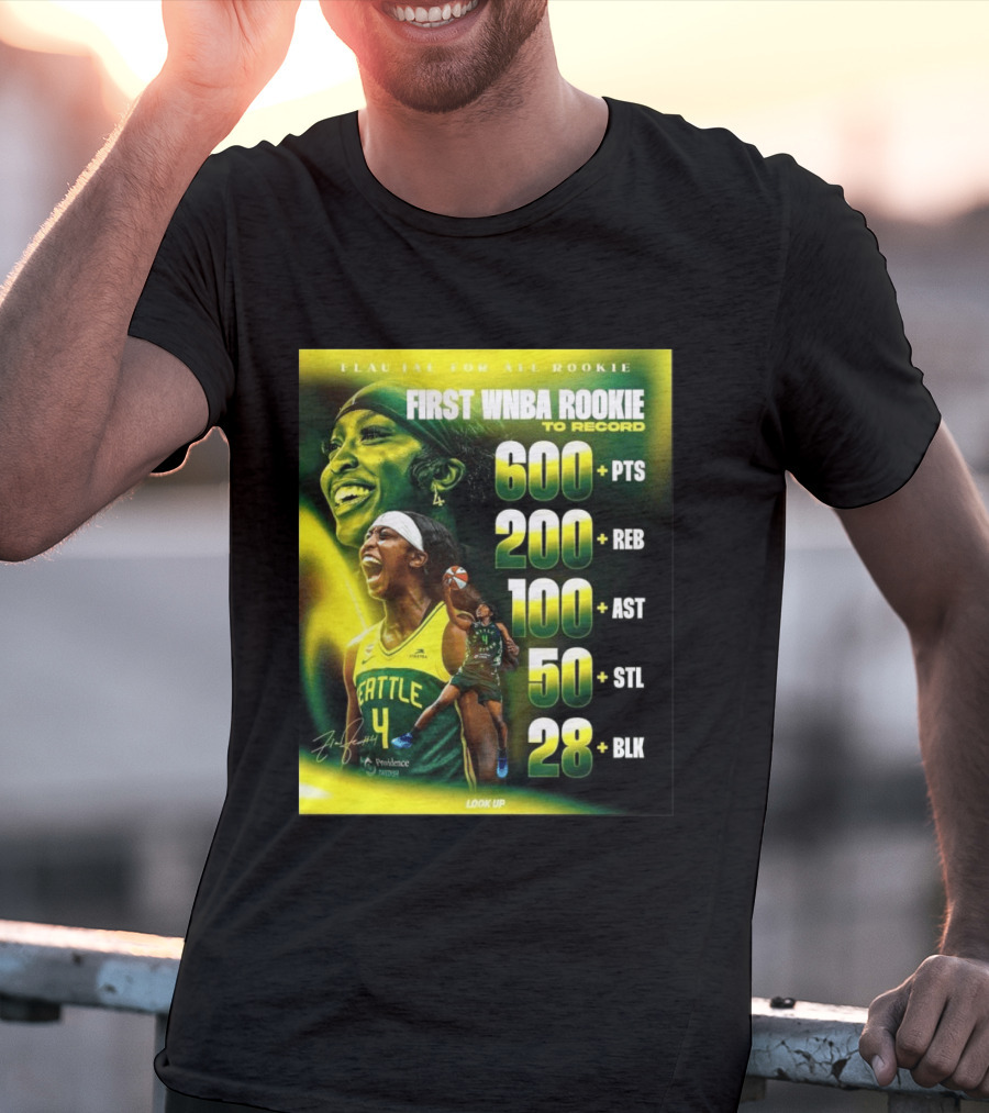 Flau'jae For All Rookie First WNBA Rookie To Record 600+ PTS 200+ REB 100+ AST 50+ STL 28+ BLK Seattle T-Shirt