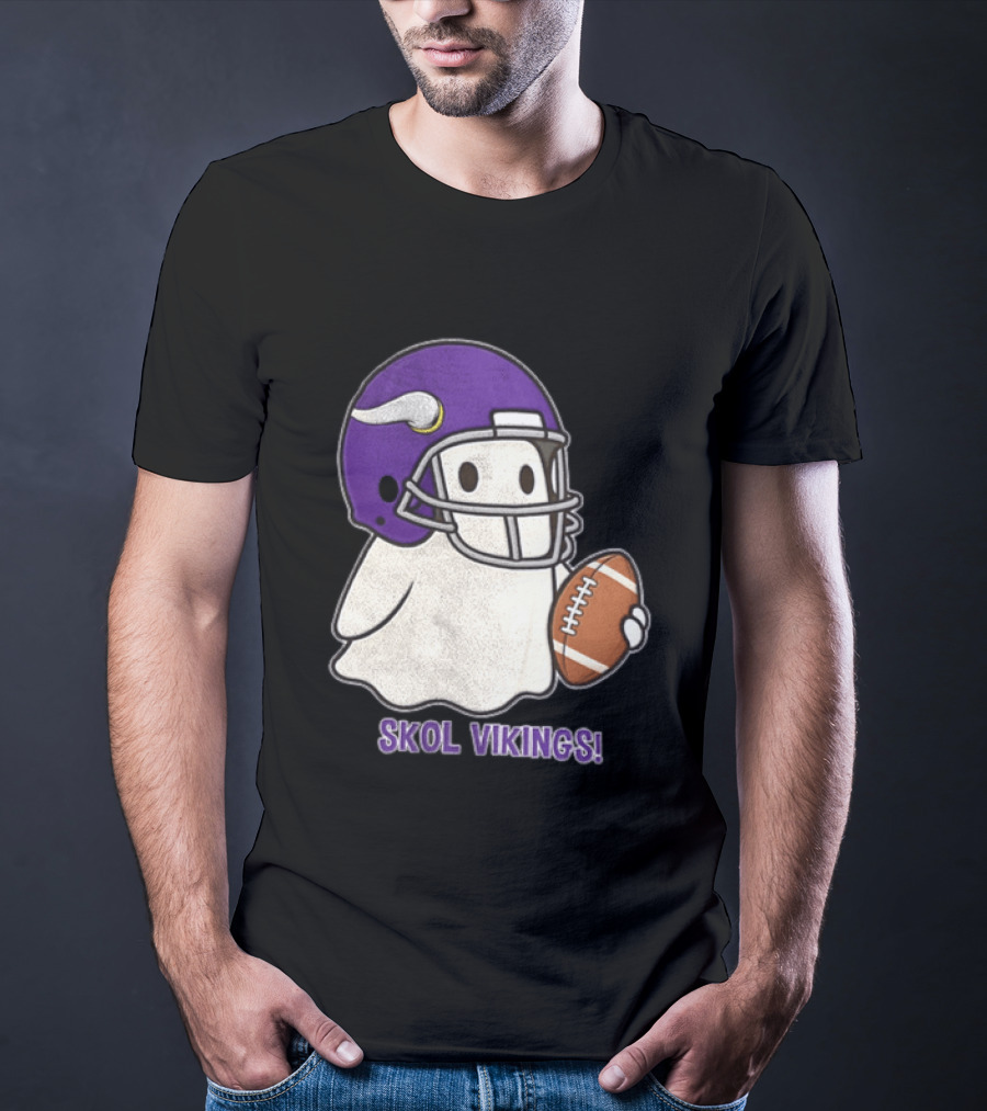 Minnesota Vikings Skol Vikings Ghost Purple Football Helmet T-Shirt