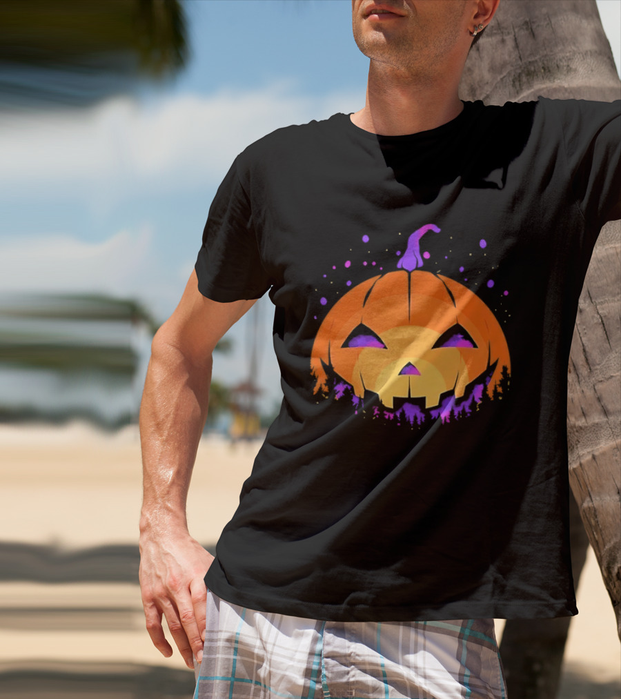 Spooky Jack O' Lantern Vibrant Halloween Vibes T-Shirt