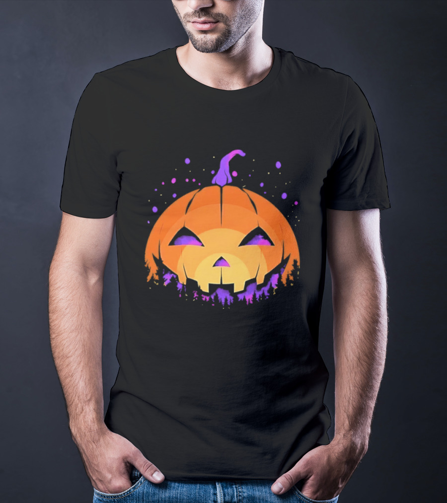 Spooky Jack O' Lantern Vibrant Halloween Vibes T-Shirt