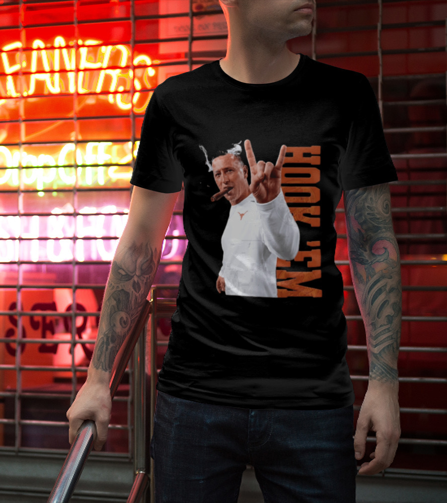 Steve Sarkisian Texas Longhorns NCAA Hook Em Smoking Cigar T-Shirt