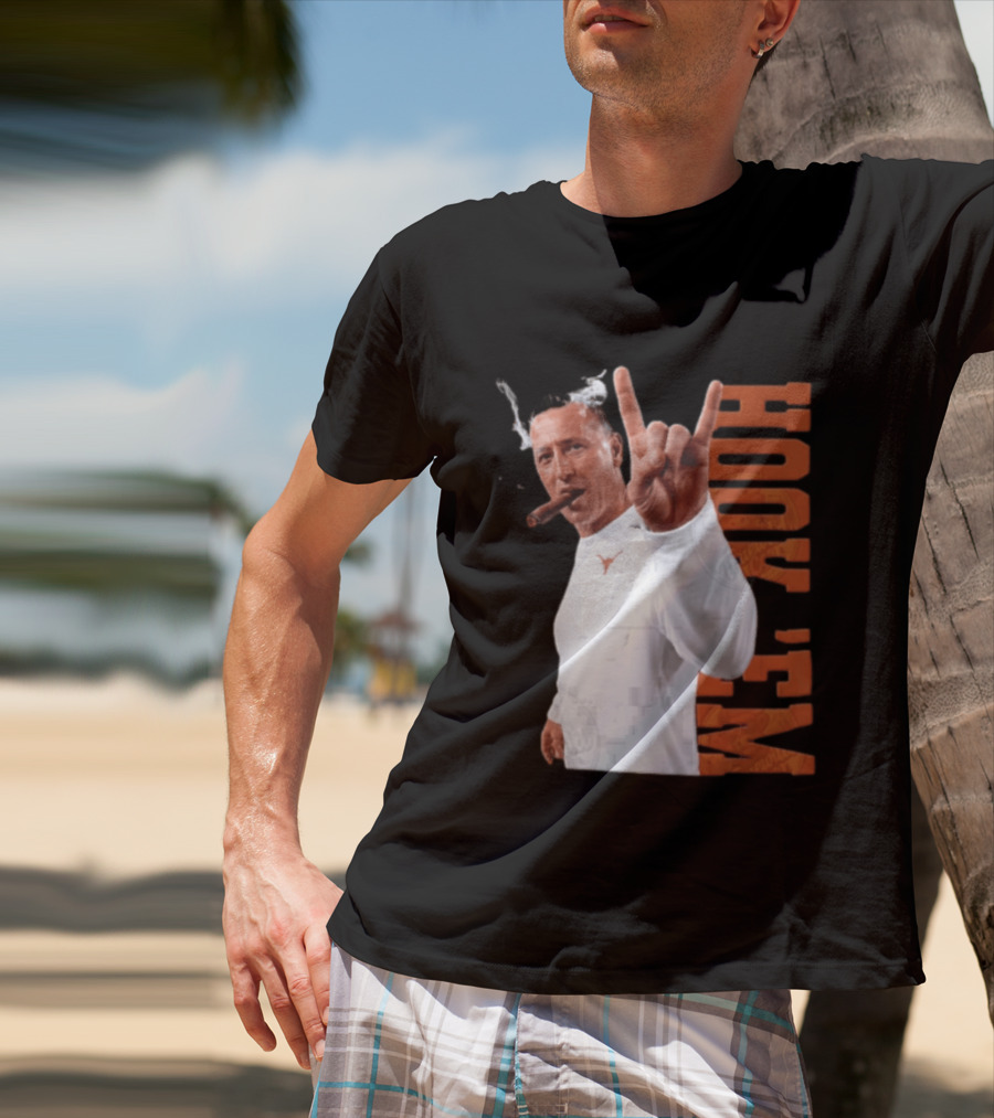 Steve Sarkisian Texas Longhorns NCAA Hook Em Smoking Cigar T-Shirt