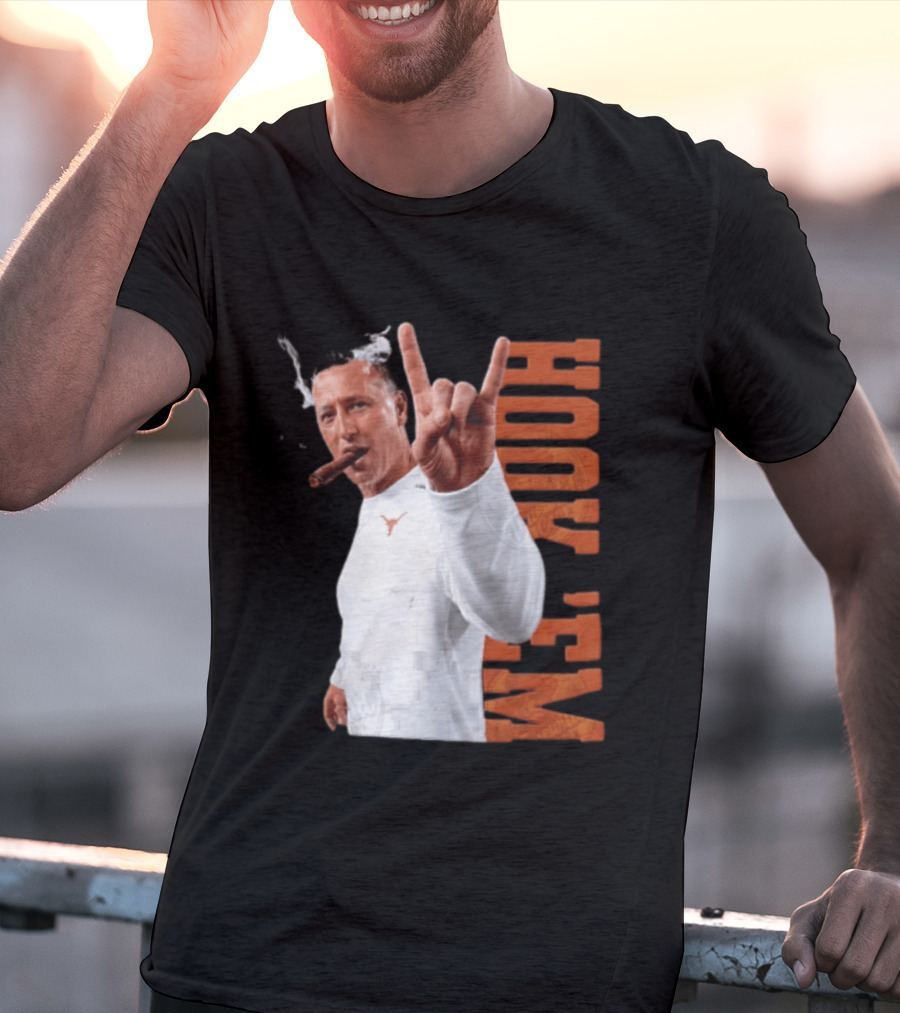 Steve Sarkisian Texas Longhorns NCAA Hook Em Smoking Cigar T-Shirt