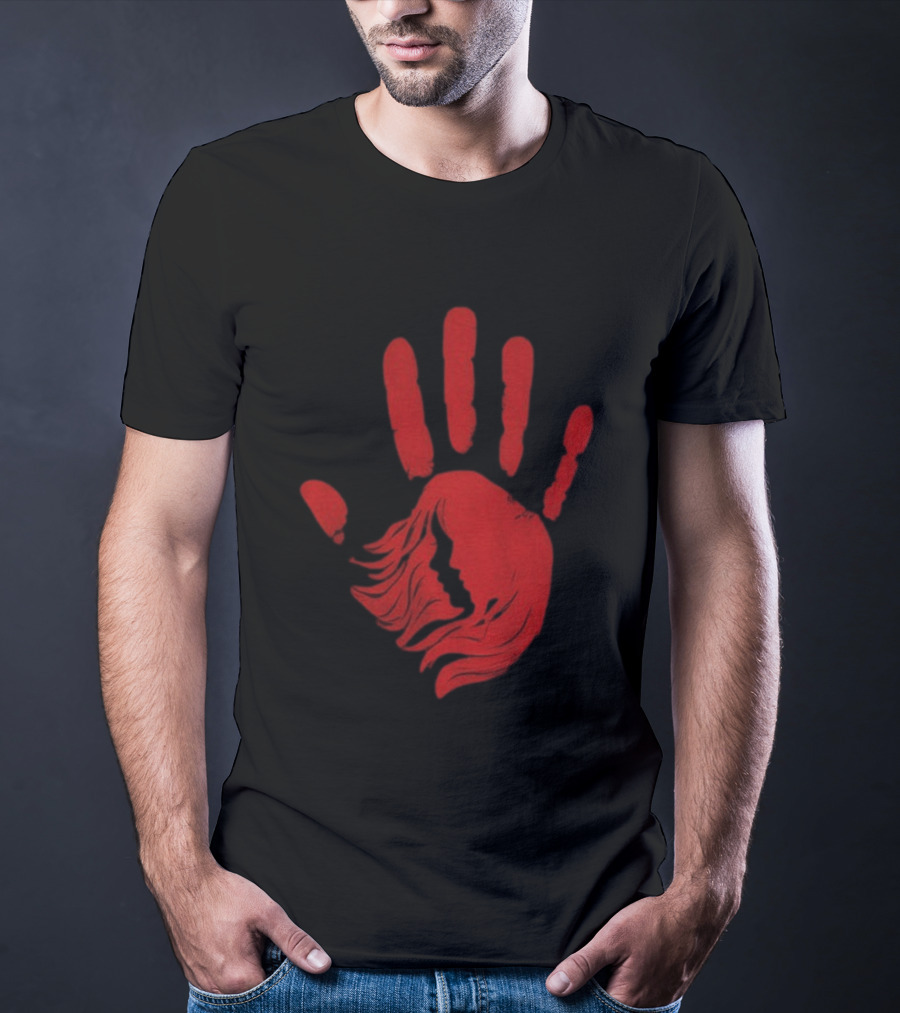 No More Stolen Sisters MMIW Awareness Red Handprint Symbol Advocacy T-Shirt