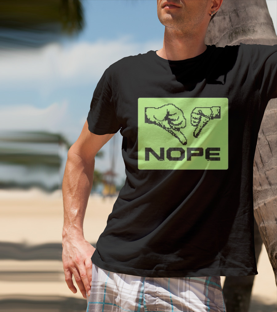 Nope Thumbs Down Pixel Art Dislike Expression T-Shirt