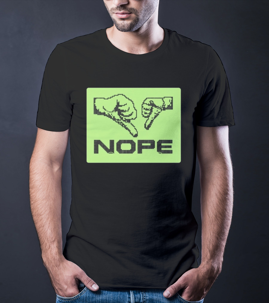 Nope Thumbs Down Pixel Art Dislike Expression T-Shirt