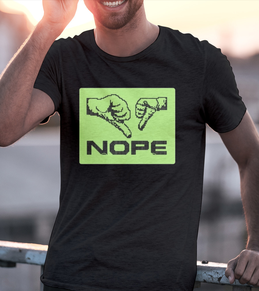 Nope Thumbs Down Pixel Art Dislike Expression T-Shirt
