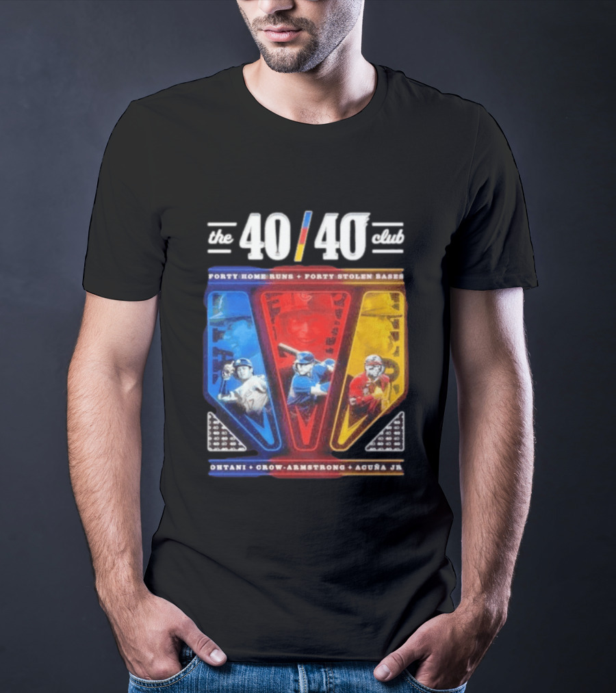 The 40 40 Club Forty Home Runs Forty Stolen Bases Ohtani Crow Armstrong Acuña Jr T-Shirt