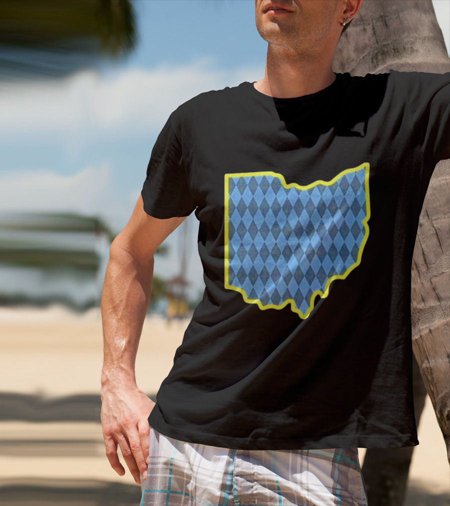 Oktoberfest Ohio Bavarian Diamond Pattern Map T-Shirt