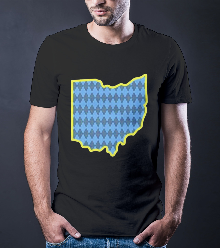 Oktoberfest Ohio Bavarian Diamond Pattern Map T-Shirt