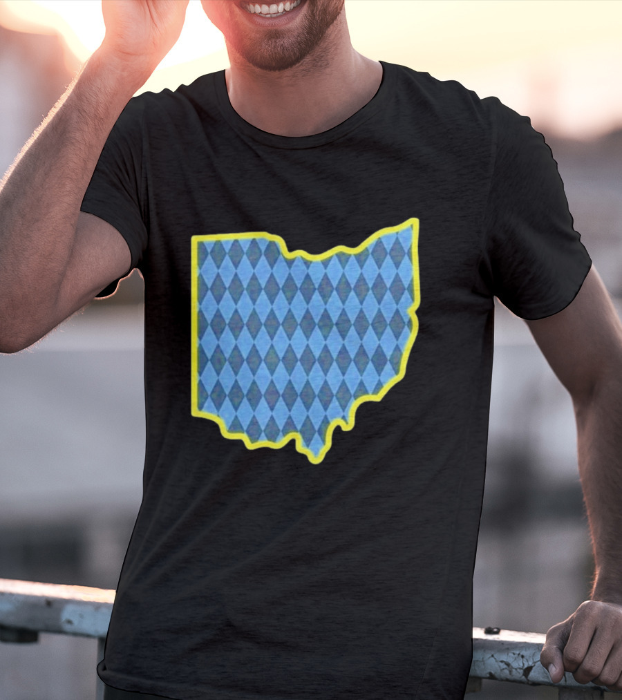 Oktoberfest Ohio Bavarian Diamond Pattern Map T-Shirt