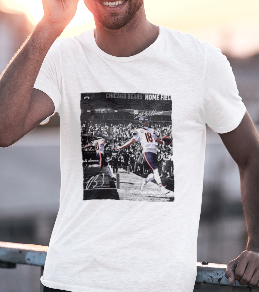 Chicago Bears Caleb Williams And Luther Burden Home Field Football T-Shirt