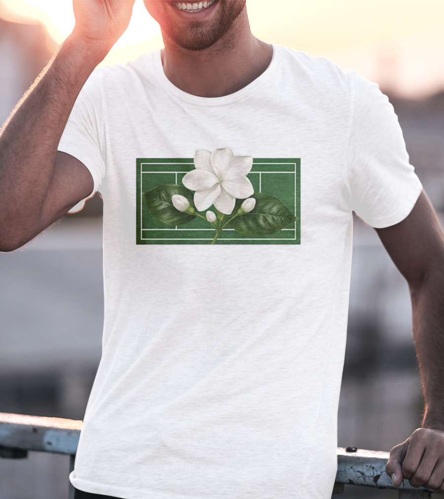 Colors Alex Eala Sampaguita Bloom Tennis 2026 White Flower Green Court T-Shirt