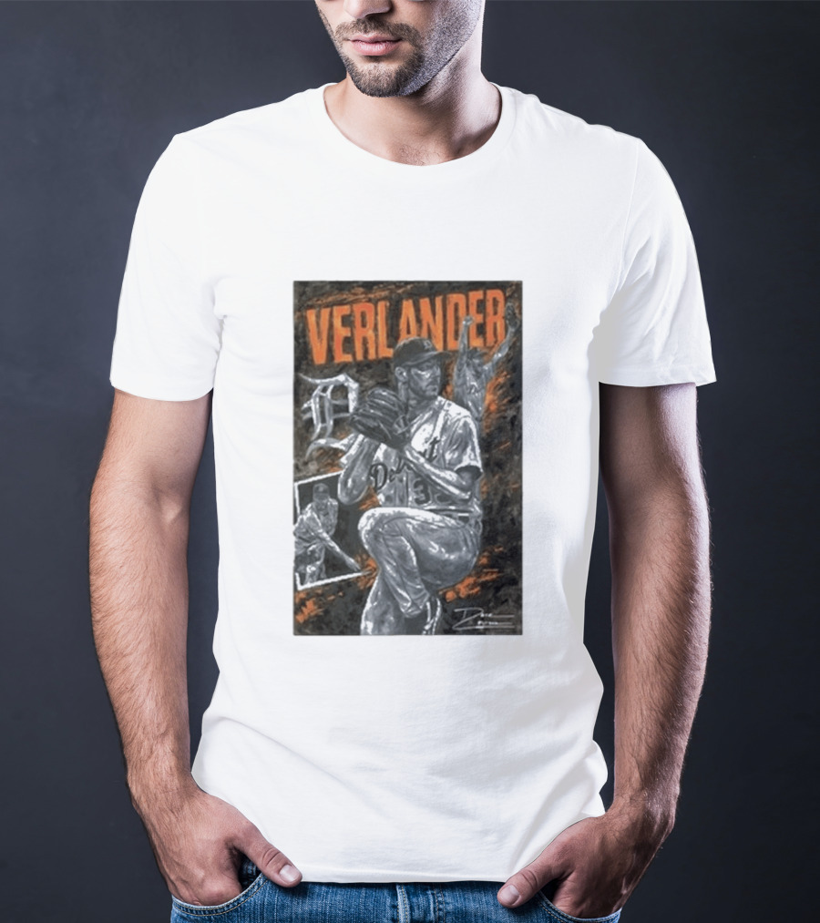 Detroit Tigers Verlander Baseball Legend 35 Pitcher T-Shirt