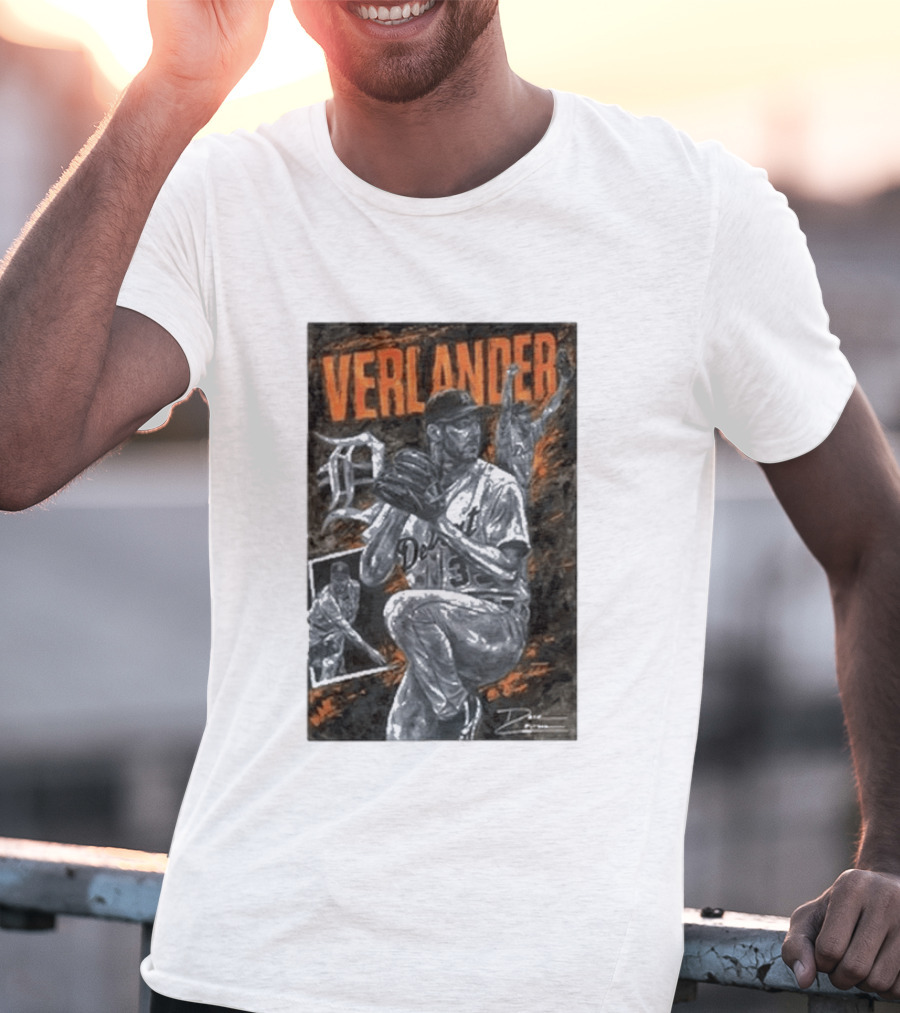 Detroit Tigers Verlander Baseball Legend 35 Pitcher T-Shirt